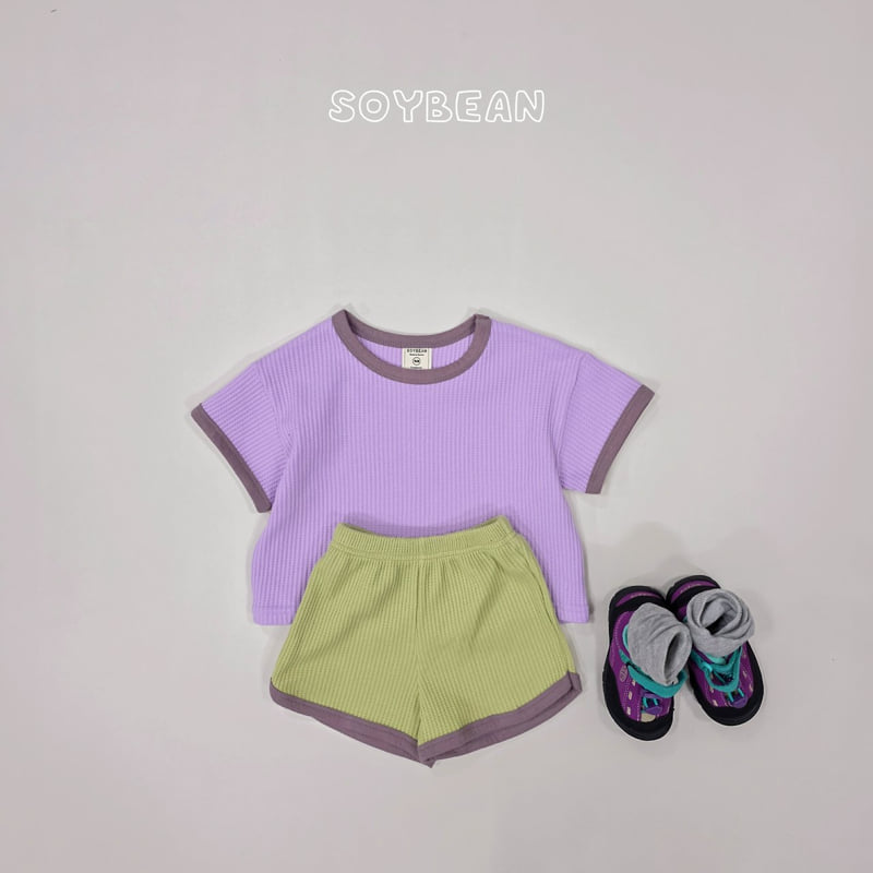 Soybean - Korean Children Fashion - #kidsshorts - Color Mix Waffle Set - 10