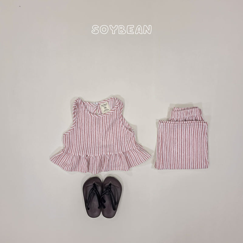 Soybean - Korean Children Fashion - #kidsshorts - Cool Stripe Frill Set - 8