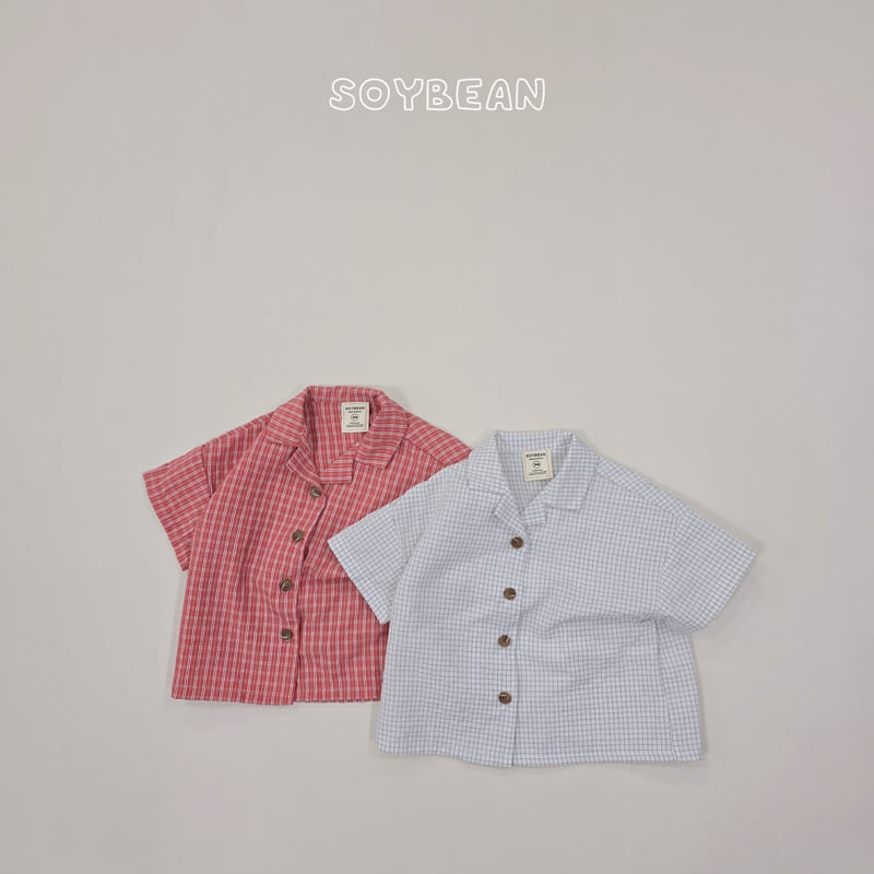 Soybean - Korean Children Fashion - #kidsstore - Check Hawaii Shirt - 12