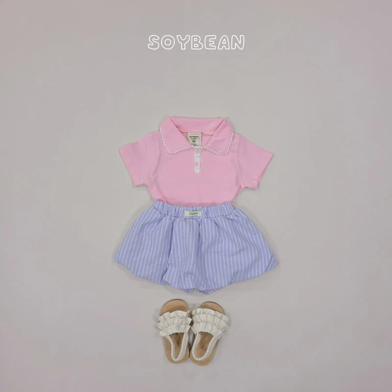 Soybean - Korean Children Fashion - #kidsshorts - Collar Lace Tee - 4