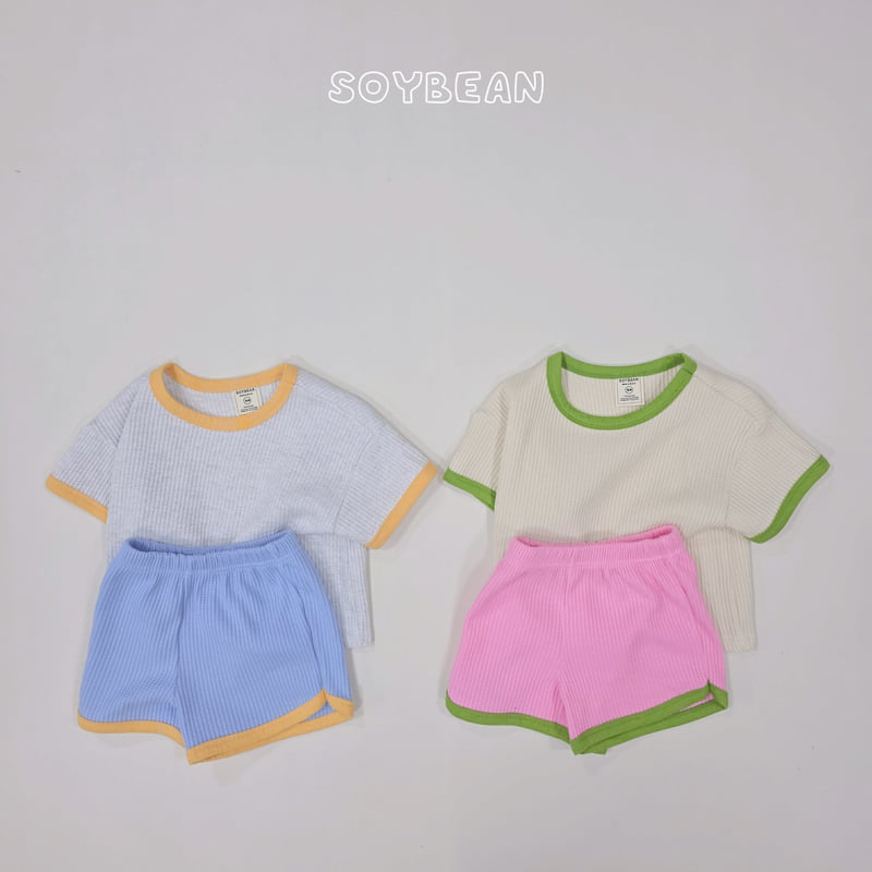 Soybean - Korean Children Fashion - #kidzfashiontrend - Color Mix Waffle Set - 12