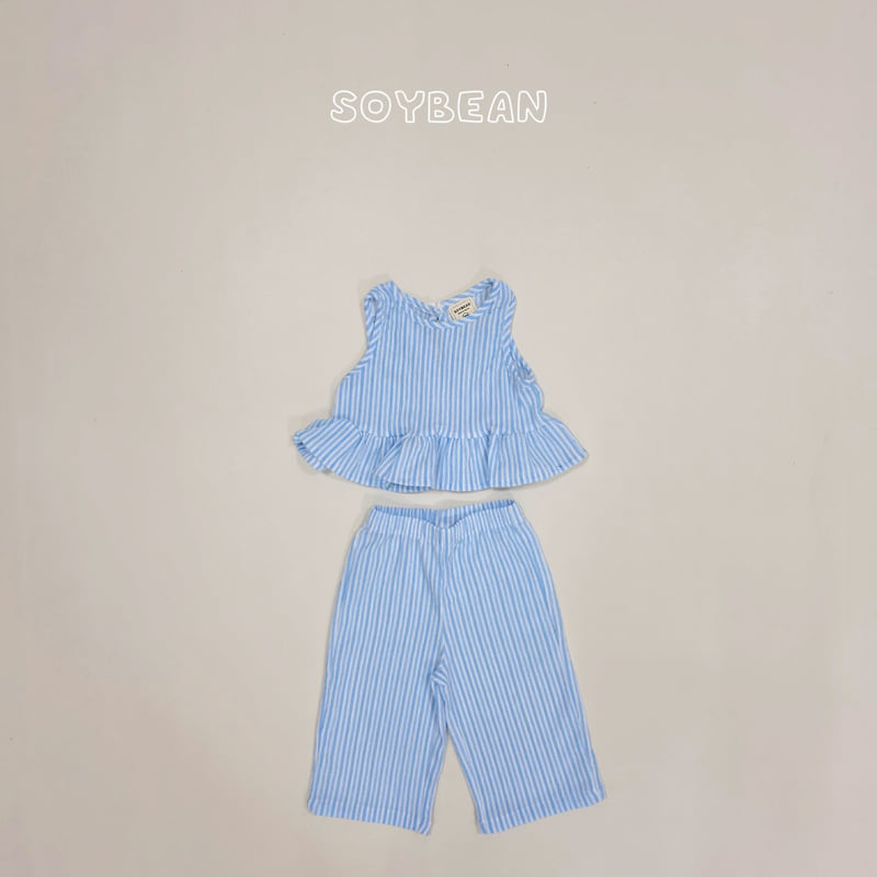 Soybean - Korean Children Fashion - #kidzfashiontrend - Cool Stripe Frill Set - 10