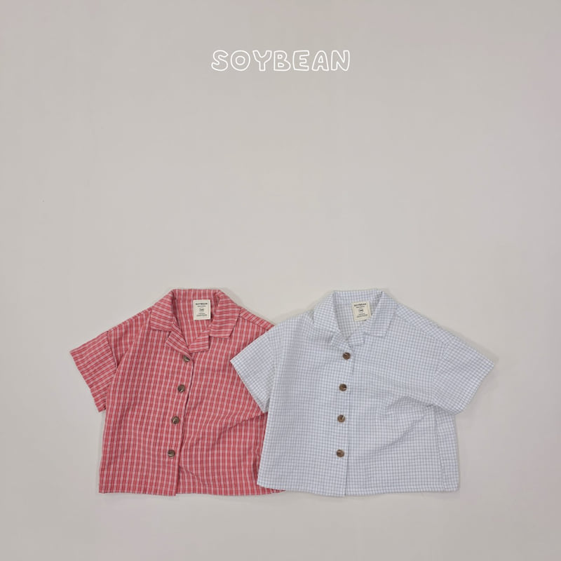 Soybean - Korean Children Fashion - #littlefashionista - Check Hawaii Shirt