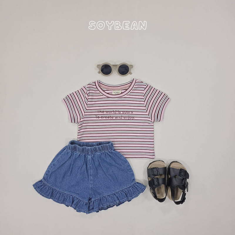 Soybean - Korean Children Fashion - #minifashionista - Denim Frill Shorts - 9