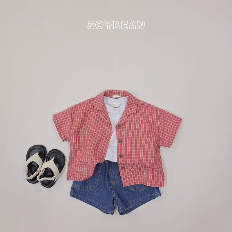 Soybean - Korean Children Fashion - #minifashionista - Check Hawaii Shirt - 3