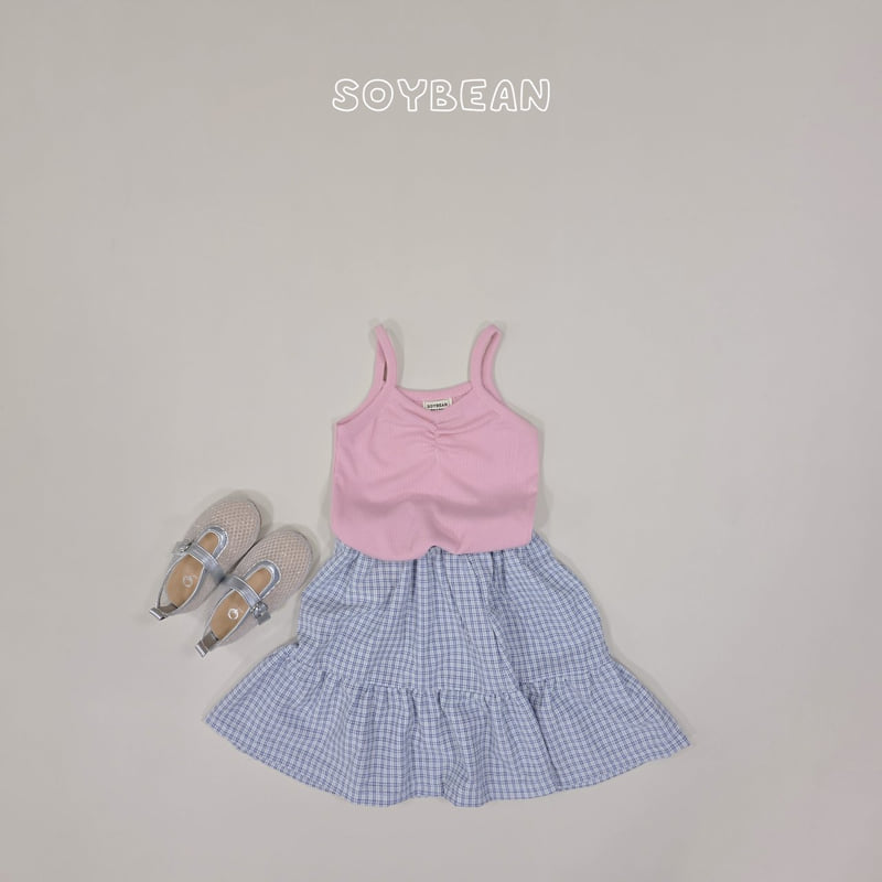 Soybean - Korean Children Fashion - #prettylittlegirls - Check Skirt Sleeveless Set - 3