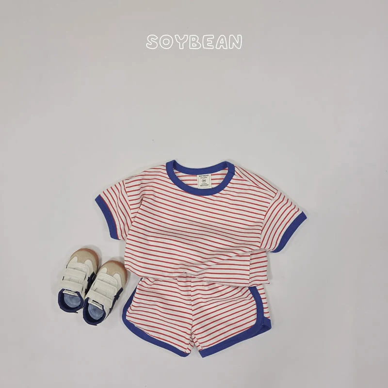 Soybean - Korean Children Fashion - #toddlerclothing - Ringer Stripe Set - 5