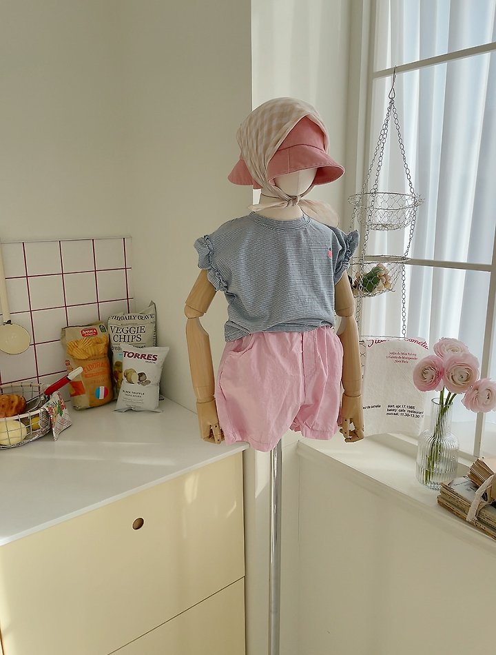 Studio M - Korean Children Fashion - #Kfashion4kids - Berry Frill Stripe Tee - 9