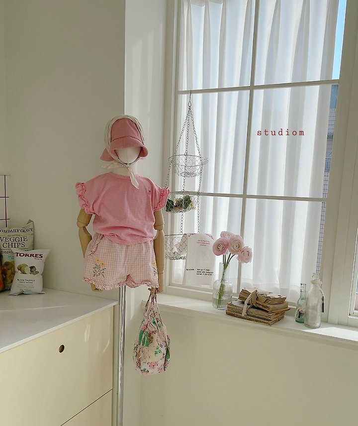 Studio M - Korean Children Fashion - #childofig - Berry Frill Stripe Tee