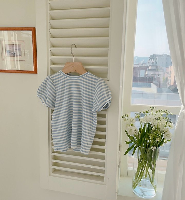 Studio M - Korean Children Fashion - #childofig - Candy Stripe Puff Tee - 10
