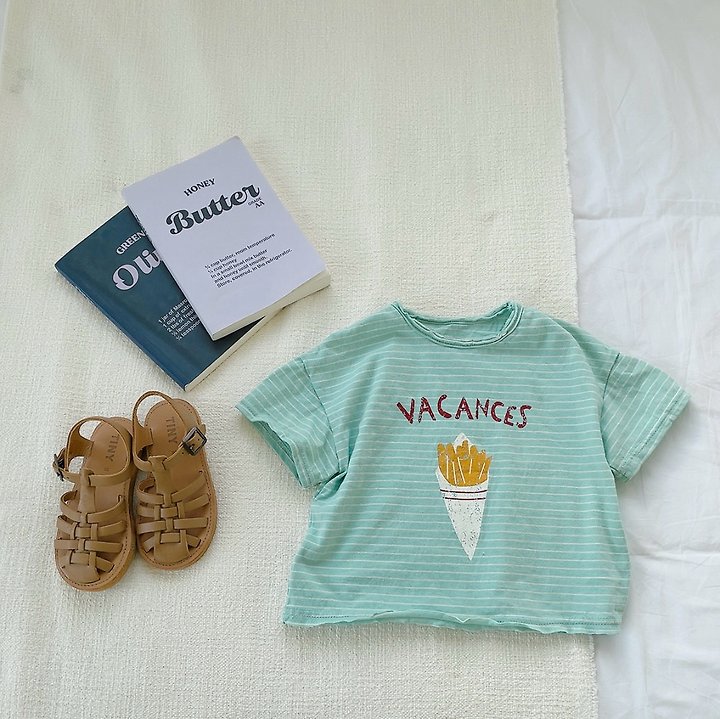 Studio M - Korean Children Fashion - #childofig - French Stripe Tee - 6