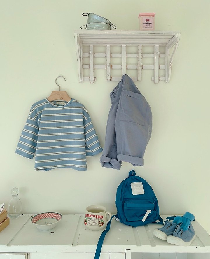 Studio M - Korean Children Fashion - #childrensboutique - Boxy Stripe Tee - 10