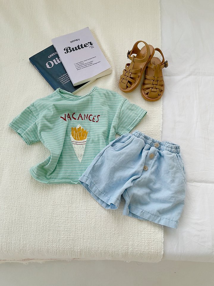 Studio M - Korean Children Fashion - #childrensboutique - French Stripe Tee - 8