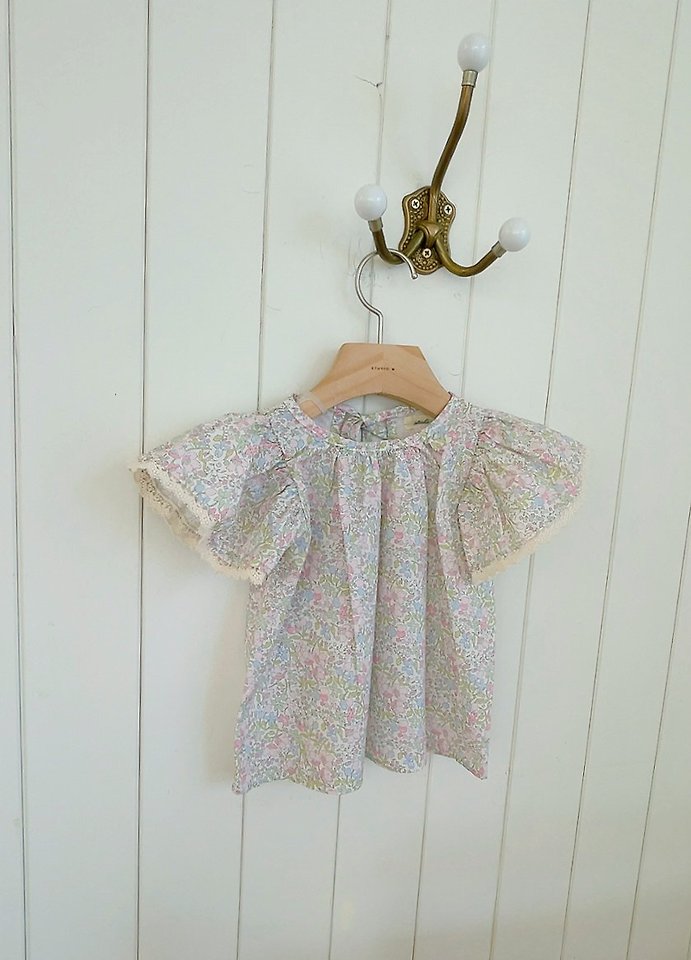 Studio M - Korean Children Fashion - #childrensboutique - Paul & Joe Print Back Tie Blouse - 6