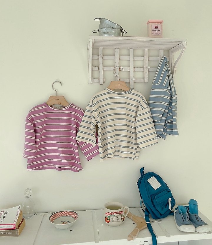 Studio M - Korean Children Fashion - #designkidswear - Boxy Stripe Tee - 11