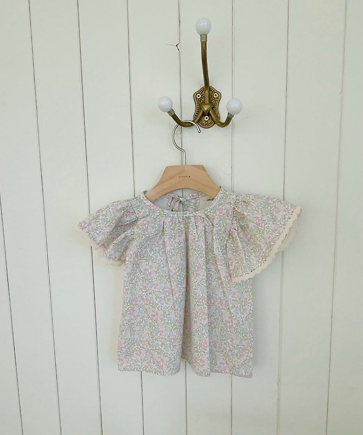 Studio M - Korean Children Fashion - #designkidswear - Paul & Joe Print Back Tie Blouse - 7
