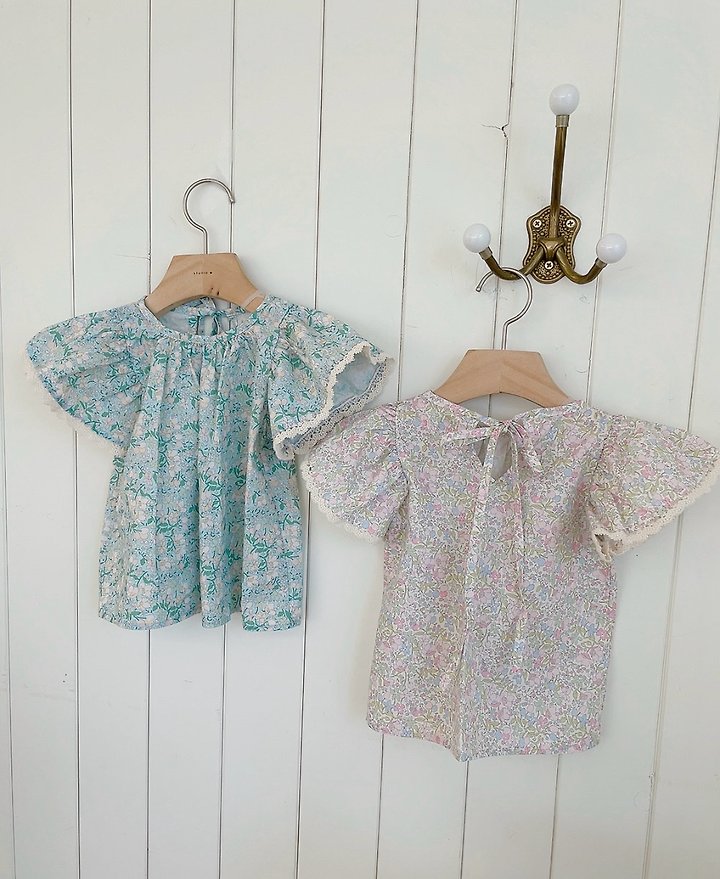 Studio M - Korean Children Fashion - #fashionkids - Paul & Joe Print Back Tie Blouse - 9