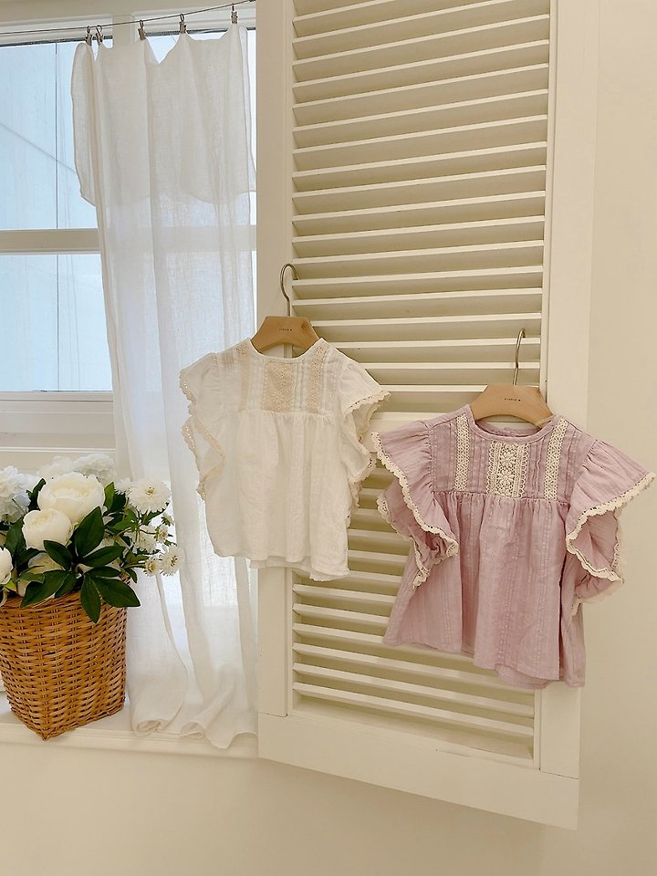 Studio M - Korean Children Fashion - #kidsshorts - Misha Lace Blouse - 10