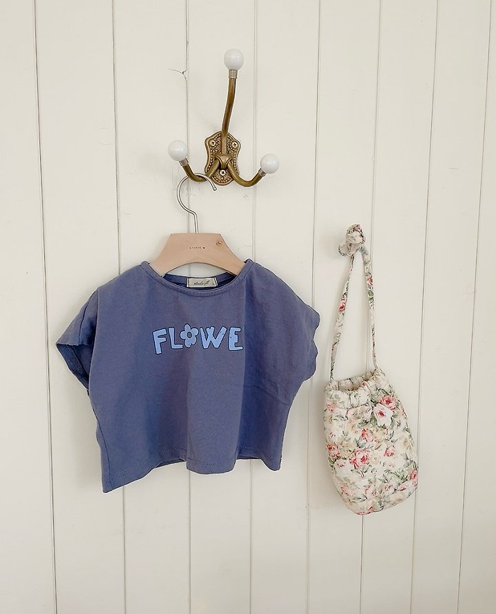 Studio M - Korean Children Fashion - #kidsshorts - Flower Print Tee - 8