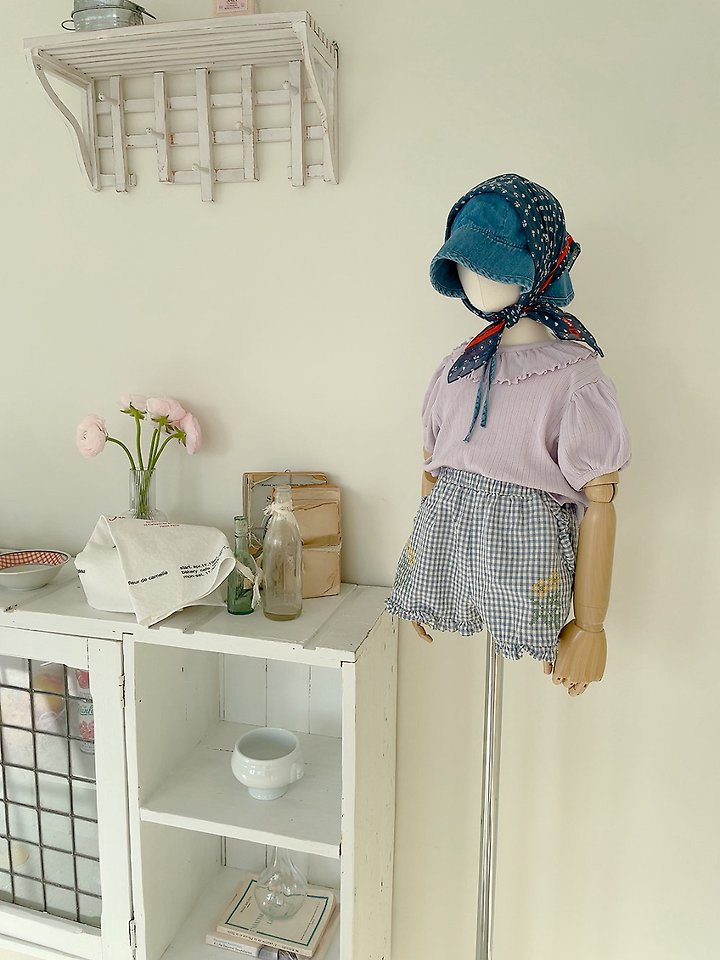 Studio M - Korean Children Fashion - #fashionkids - Bibi Jacquard Frill Tee - 4