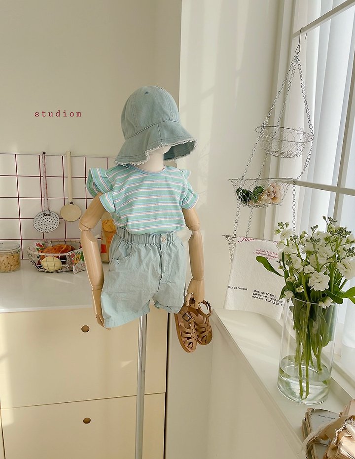 Studio M - Korean Children Fashion - #kidsstore - Sunny Frill Stripe Tee