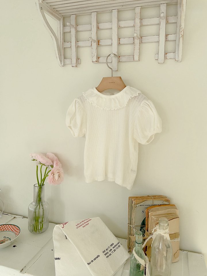 Studio M - Korean Children Fashion - #kidsstore - Bibi Jacquard Frill Tee - 5