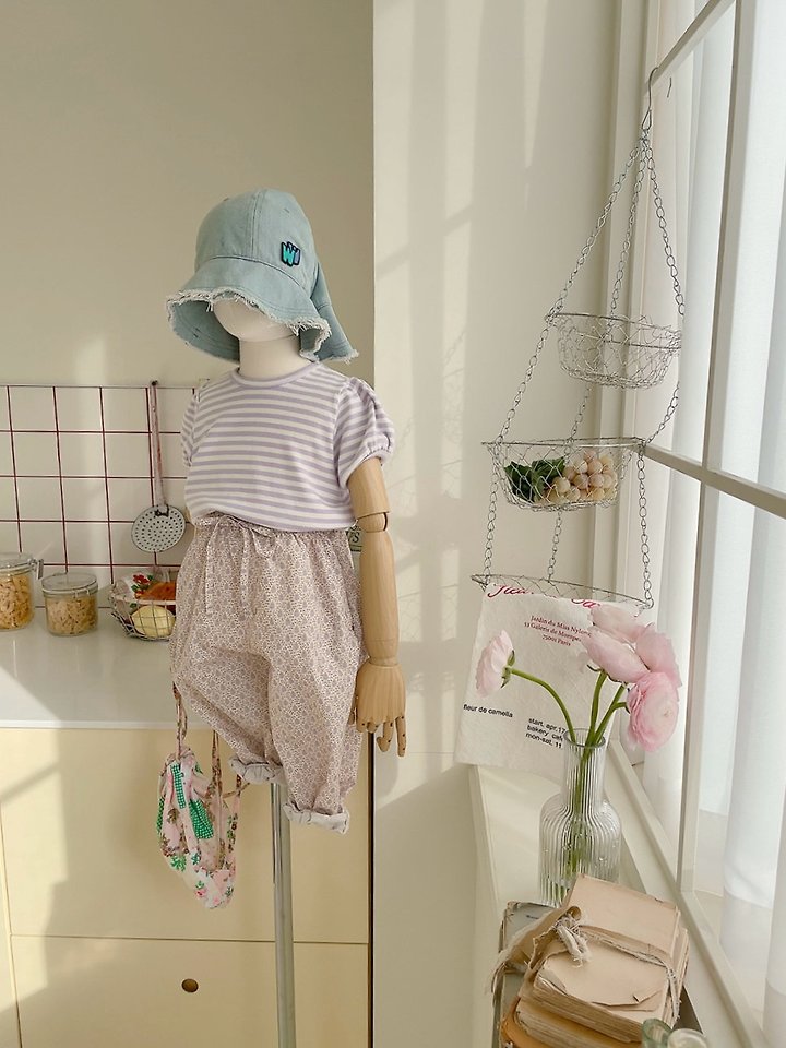 Studio M - Korean Children Fashion - #kidsstore - Candy Stripe Puff Tee - 3