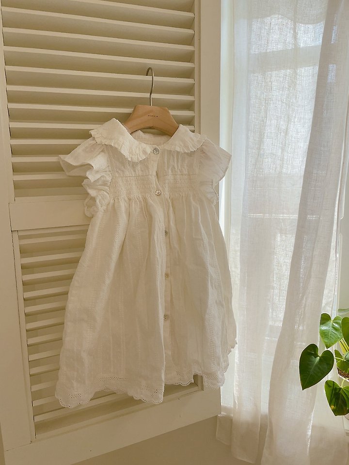 Studio M - Korean Children Fashion - #kidzfashiontrend - Vintage Smoke One-piece (White Ivory) - 12