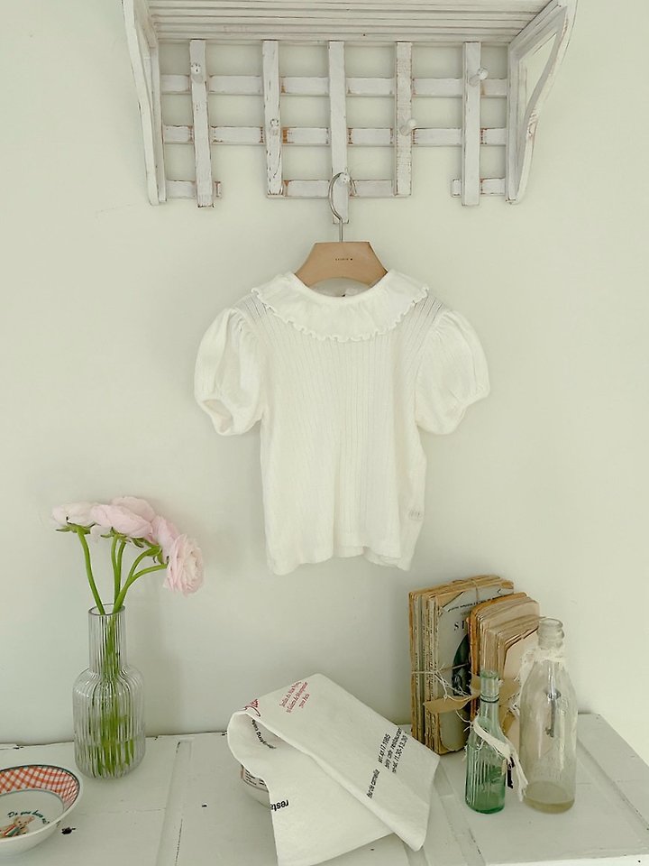 Studio M - Korean Children Fashion - #kidzfashiontrend - Bibi Jacquard Frill Tee - 6