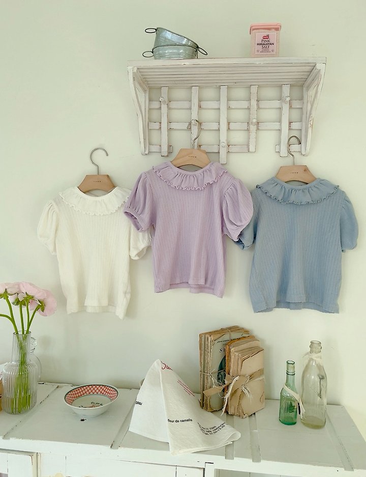 Studio M - Korean Children Fashion - #littlefashionista - Bibi Jacquard Frill Tee - 8