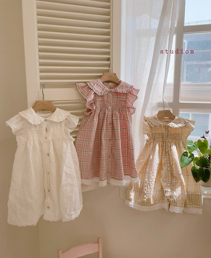 Studio M - Korean Children Fashion - #magicofchildhood - Vintage Smoke One-piece (White Ivory)