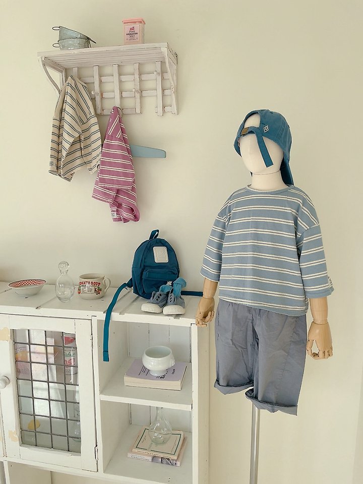 Studio M - Korean Children Fashion - #magicofchildhood - Boxy Stripe Tee - 3