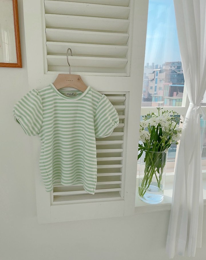 Studio M - Korean Children Fashion - #magicofchildhood - Candy Stripe Puff Tee - 7