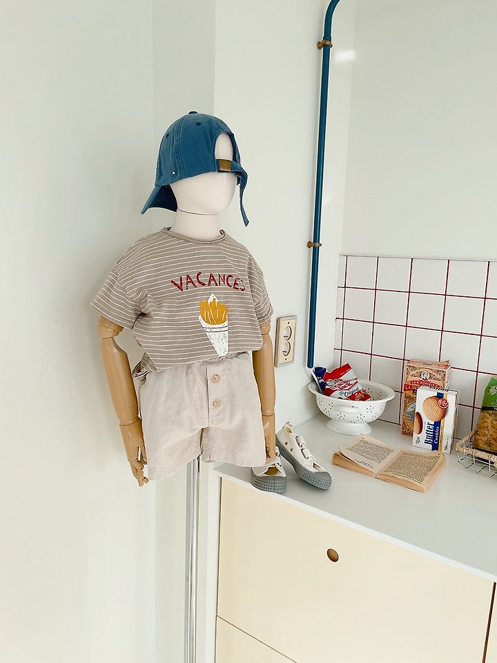 Studio M - Korean Children Fashion - #magicofchildhood - French Stripe Tee - 3