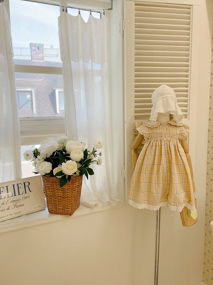 Studio M - Korean Children Fashion - #minifashionista - Vintage Smoke One-piece (White Ivory) - 2