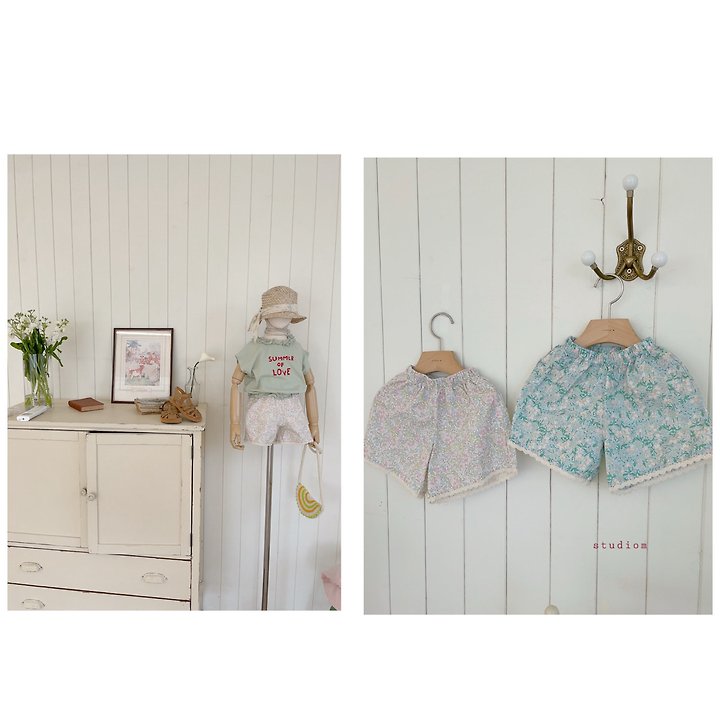 Studio M - Korean Children Fashion - #minifashionista - Paul & Joe Print Shorts