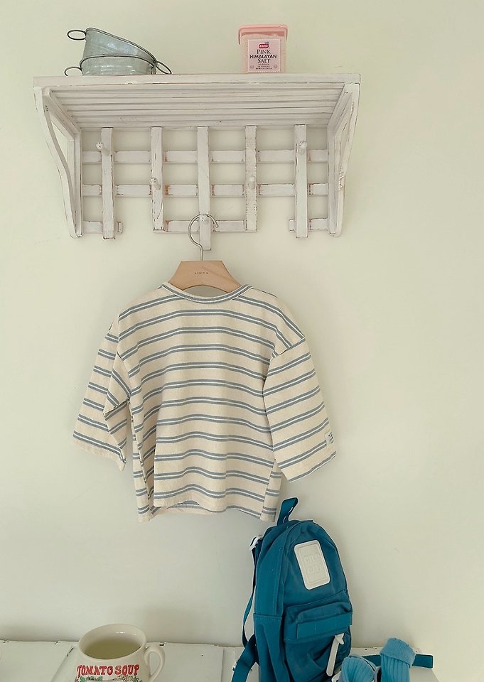Studio M - Korean Children Fashion - #prettylittlegirls - Boxy Stripe Tee - 5