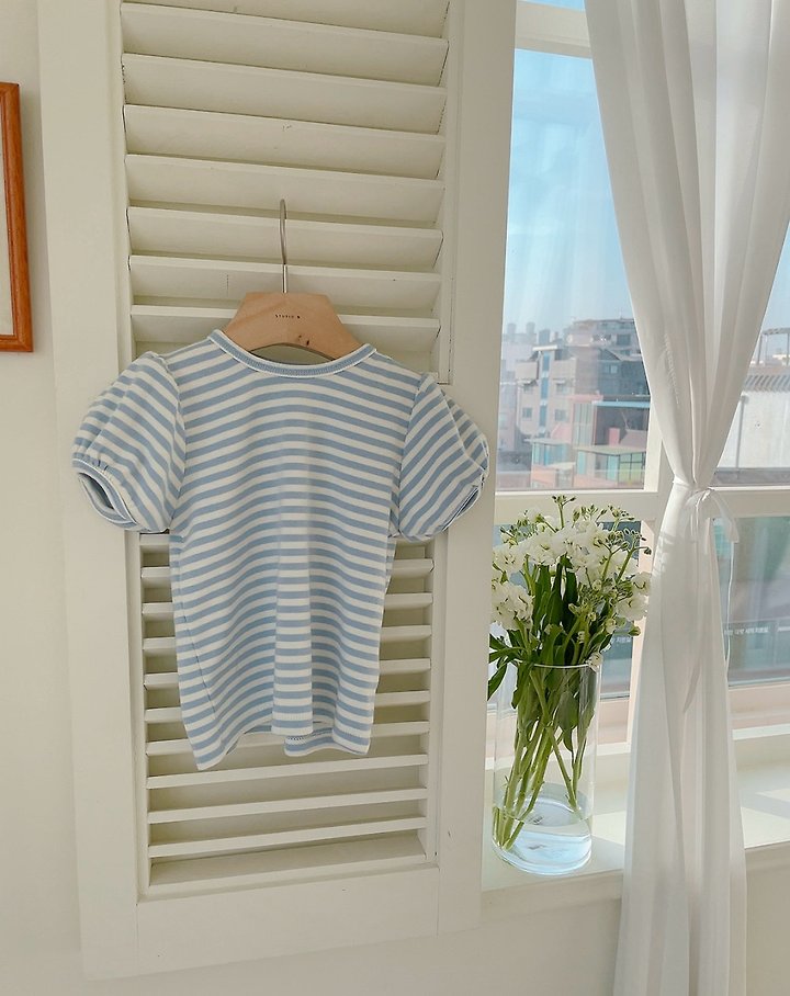 Studio M - Korean Children Fashion - #prettylittlegirls - Candy Stripe Puff Tee - 9