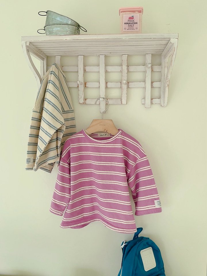 Studio M - Korean Children Fashion - #toddlerclothing - Boxy Stripe Tee - 7