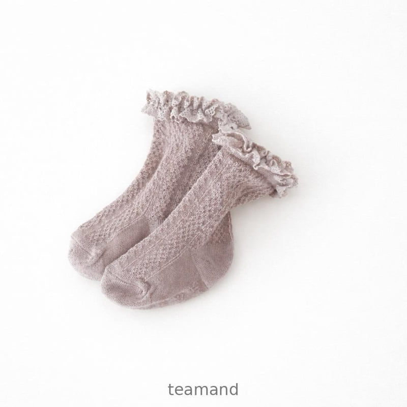 Teamand - Korean Baby Fashion - #babyboutiqueclothing - French Lace Socks - 2