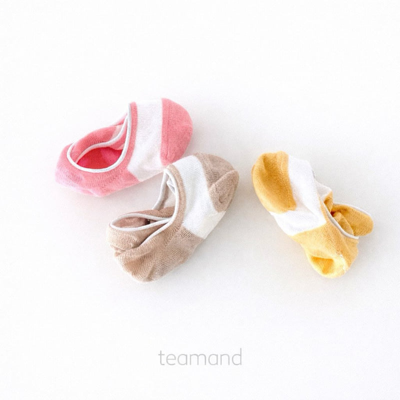 Teamand - Korean Baby Fashion - #babyclothing - Two-Tone Socks Pure Set - 3