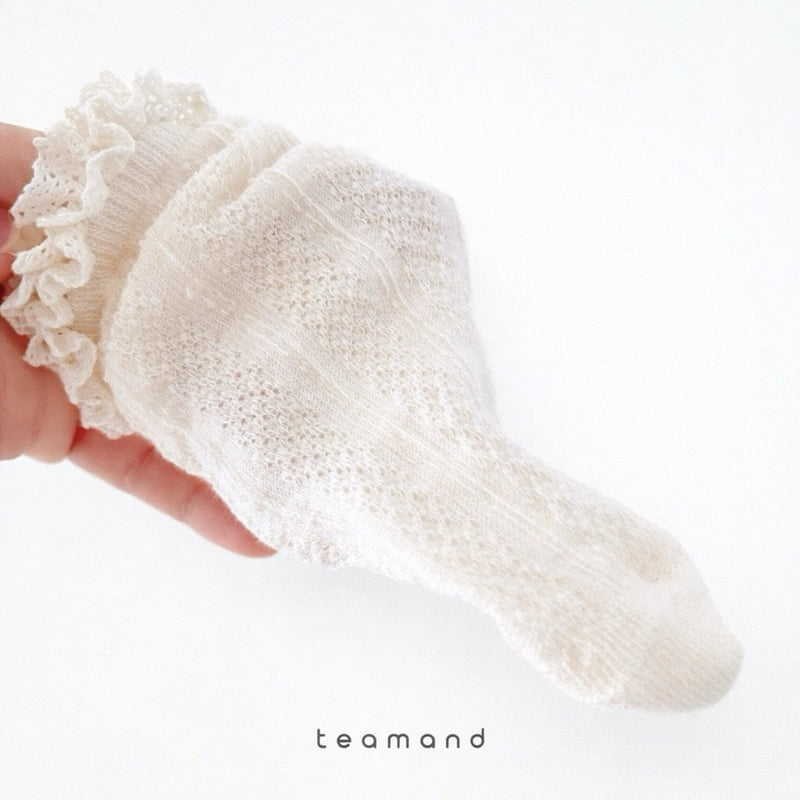 Teamand - Korean Baby Fashion - #babyfever - French Lace Socks - 5