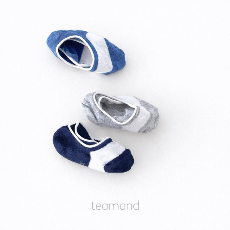 Teamand - Korean Baby Fashion - #babyfever - Two-Tone Socks Basic Set - 3
