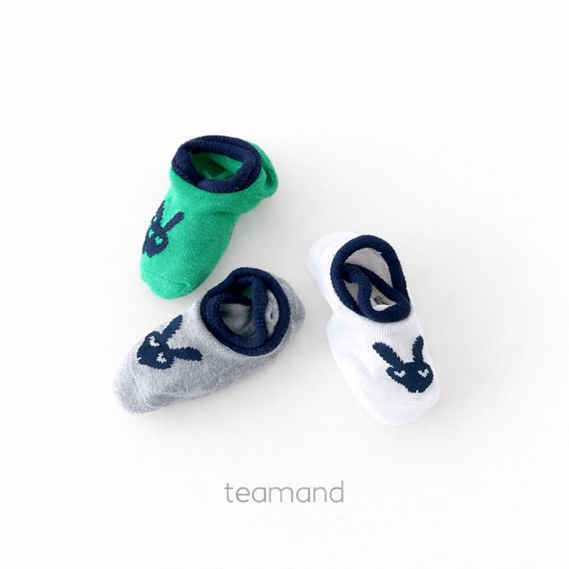 Teamand - Korean Baby Fashion - #onlinebabyshop - Rabbit Socks Pepper Set