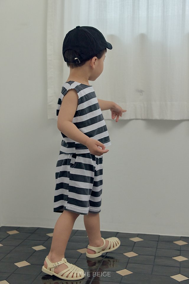 The Beige - Korean Baby Fashion - #babyclothing - 26 Striped Sleeveless Set - 5