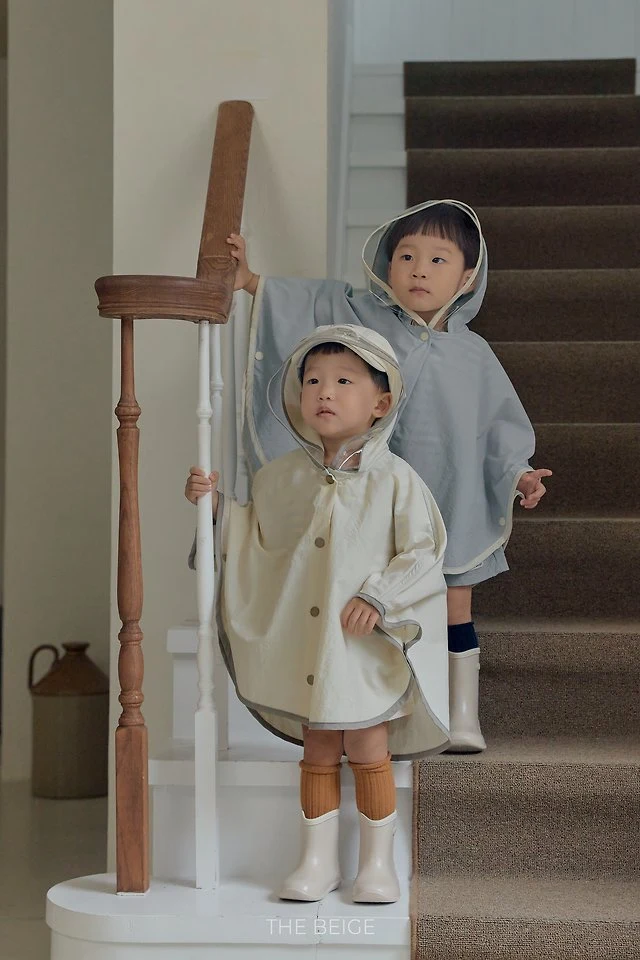 The Beige - Korean Baby Fashion - #babyfashion - Poncho Raincoat - 3