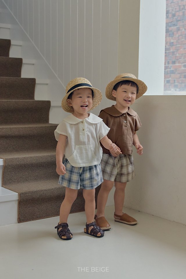The Beige - Korean Baby Fashion - #babyfever - 26 Check Shorts - 2