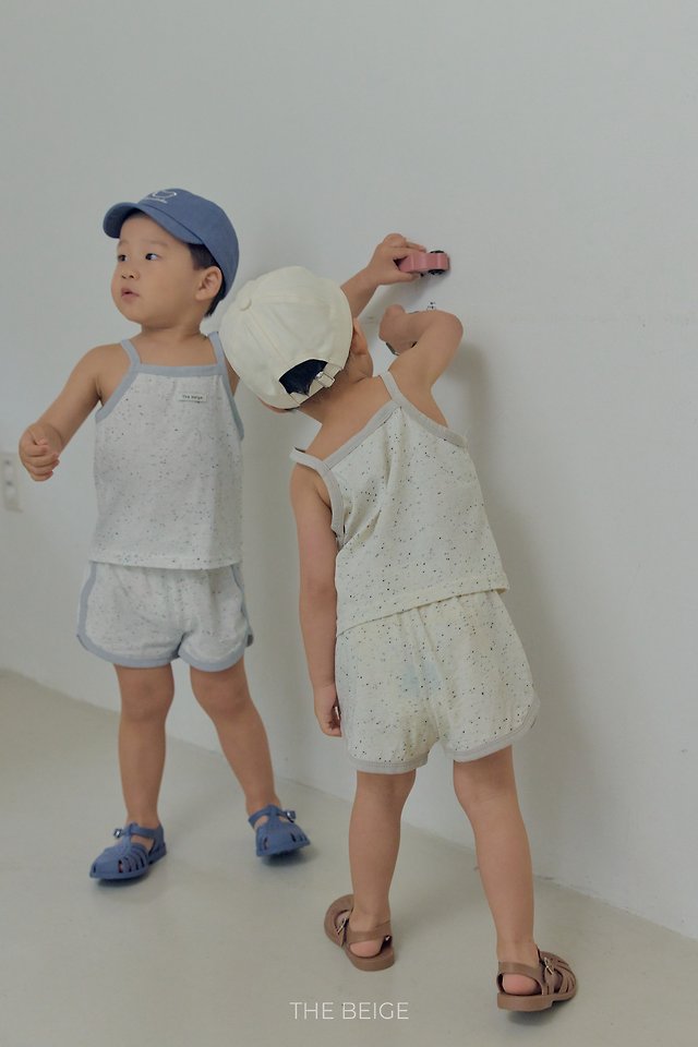 The Beige - Korean Baby Fashion - #babyfever - Rib Strap Sleeveless Set - 9