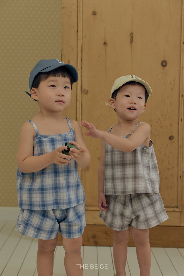 The Beige - Korean Baby Fashion - #babylifestyle - 26 Check Strap Sleeveless - 3