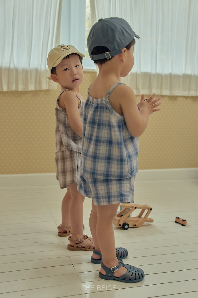 The Beige - Korean Baby Fashion - #babylifestyle - 26 Check Strap Sleeveless - 4